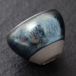 Buddha Stones Vintage Chinese Silver Blue Jianzhan Kiln Change Porcelain Teacup Kung Fu Tea Cup Jian Zhan Tea Cup BS 3