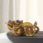 Buddha Stones Color Changing Small PiXiu Copper Coins Resin Tea Pet Wealth Home Figurine Decoration Decorations BS 6