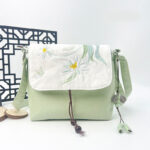 Buddha Stones Embroidered Camellia Epiphyllum Gardenia Sakura Flowers Crossbody Bag Shoulder Bag Cellphone Bag Crossbody Bag BS 7