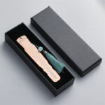 Buddha Stones Classical Musical Instruments Pipa Guzheng Guqin Ruan Metal Bookmarks Tassel With Gift Box Bookmarks BS Rose Gold Guqin-Gift Box
