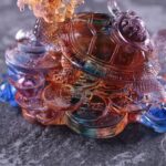 Buddha Stones Feng Shui Dragon Turtle Coins Handmade Liuli Crystal Luck Art Piece Home Office Decoration Decorations BS 11