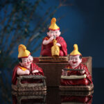 Buddha Stones Hand Painted Tibetan Lama Figures Carved Creative Home Office Car Decoration Ornament Desk Decoration BS 8