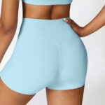 Buddha Stones Solid Color Crop Tank Top High Waist Shorts Sports Fitness Gym Yoga Outfits 2-Piece Outfit BS 44
