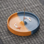 Buddha Stones Koi Fish Pattern Spiritual Healing Ceramic Incense Stick Burner Decoration Incense Burner BS 2