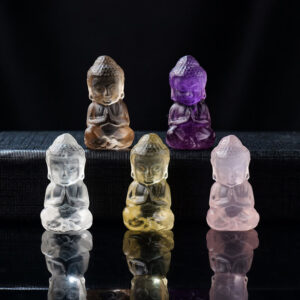 Buddha Stones Various Crystal Amethyst Pink Crystal White Crystal Citrine Buddha Carved Spiritual Healing Necklace Pendant Decoration (Extra 30% Off | USE CODE: FS30) Necklaces & Pendants BS main