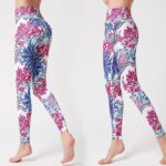 Buddha Stones Colorful Flower Petal Leaves Print Sports Exercise Fitness High Waist Leggings Women's Yoga Pants Women's Leggings BS 10
