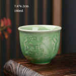 Buddha Stones Trees Pavilion Mountains Rivers Pine Ceramic Teacup Kung Fu Tea Cup Cup BS Pavilion 7.6cm*6.2cm*140ml