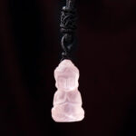 Buddha Stones Various Crystal Amethyst Pink Crystal White Crystal Citrine Buddha Carved Spiritual Healing Necklace Pendant Decoration (Extra 30% Off | USE CODE: FS30) Necklaces & Pendants BS Pink Crystal Necklace&Pendant
