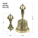 Buddha Stones Tibetan Meditation Bell and Vajra Dorje Copper Balance Handmade Decoration Set Buddhist Supplies BS Small