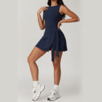 Buddha Stones Solid Color Sports Tennis Yoga Lace-up Women Sports Dress Sports Dress BS 8