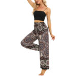 Buddha Stones Boho Mandala Print Lace-up Wide Leg Pants Women's Yoga Pants Women's Wide Leg Pants BS 7