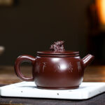 Buddha Stones Yixing Handmade Brown Dragon Purple Clay Kung Fu Teapot 240ml Teapot BS 2