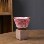 Buddha Stones Retro Kiln Change Ceramic Coffee Mug Tea Latte Espresso Coffee Cup With Base 200ml Coffee Mug BS Kiln Change Cherry Blossom 9.3cm*9.5cm*200ml