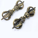 Buddha Stones Handmade Nepal Five Prong Three Prong Vajra Dorje Strength Copper Decoration Dorje BS 10