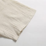 Buddha Stones Men's Solid Color Round Neck Short Sleeve Cotton Linen Shirt Men's Shirts BS 21