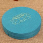 Buddha Stones Lotus Embroidery Cotton Linen Meditation Seat Cushion Decorations BS Soft 40cm*10cm DeepSkyBlue