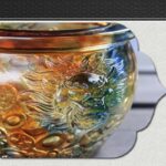 Buddha Stones Handmade Liuli Crystal Treasure Bowl Art Piece Home Decoration Decorations BS 15