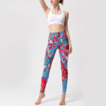 Buddha Stones Colorful Flower Petal Leaves Print Sports Exercise Fitness High Waist Leggings Women's Yoga Pants Women's Leggings BS 18