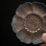 Buddha Stones Vintage Lotus Flower Ceramic Cup Mat Pad Tea Cup Coaster Kung Fu Tea Mat Cup Mat BS 3