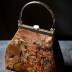 Buddha Stones Painting of Lady of Guoguo on a Spring Outing Metal Handle Handbag Handbags BS 7