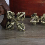 Buddha Stones Nepal Handmade 5 Prong Double Dorje Copper Strength Vajra Double Dorje BS 2