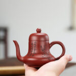 Buddha Stones Vintage Bamboo Peach Blossom Purple Clay Kung Fu Teapot Teapot BS 4
