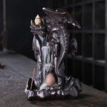 Buddha Stones Nordic Dragon Ceramic Backflow Smoke Fountain Meditation Healing Incense Burner Led Ball Decoration Incense Burner BS Dragon