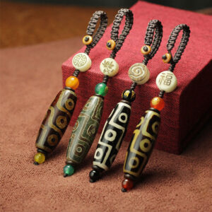 Buddha Stones Tibetan Nine-Eye Dzi Bead Wealth Decoration Decoration BS main