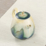 Buddha Stones Green Beige Chinese Gongfu Tea Ceramic Kung Fu Teapot 230ml Teapot BS 1