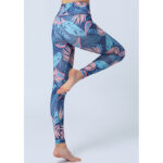 Buddha Stones Leaves Print Pants Sports Fitness Yoga High Waist Leggings Women's Yoga Pants Leggings BS 18