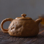 Buddha Stones Handmade Vintage Tree Texture Purple Clay Kung Fu Teapot 220ml Teapot BS 9