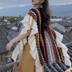 Buddha Stones Tibetan Shawl Colorful Striped Wavy Line Tassels Winter Cozy Travel Scarf Wrap Tibetan Shawl BS 16