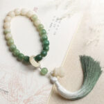 Buddha Stones Natural Gradient Bodhi Seed Fortune Money Bag Lotus Wisdom Tassel Wrist Mala Wrist Mala BS 5