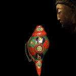Buddha Stones Tibetan Handmade Shankha Om Mani Padme Hum Buddha Conch Shell Lucky Decoration Decorations BS 23cm
