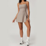 Buddha Stones Solid Backless Tennis Yoga Women Sports Dress Sports Dress BS 28