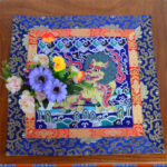 Buddha Stones Fengshui Kirin Prayer Altar Mat Healing Meditation Auspicious Symbol Mat Prayer Altar BS 18