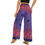 Buddha Stones Bohemian Compass Flower Print Lace-up Wide Leg Pants Women's Yoga Pants Women's Wide Leg Pants BS 9