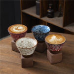 Buddha Stones Retro Kiln Change Ceramic Coffee Mug Tea Latte Espresso Coffee Cup With Base 200ml Coffee Mug BS 2
