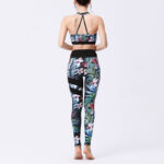 Buddha Stones 2Pcs Sunflower Flowers Leaves Print Top Pants Sports Fitness Yoga Women's Yoga Sets Women's Yoga Sets BS 29