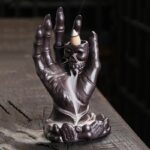 Buddha Stones Halloween Ghost Hand Skull Head Ceramic Peace Healing Incense Burner Decoration Incense Burner BS 1