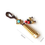 Buddha Stones Feng Shui Yin Yang Bagua Wenchang Pen Pagoda Prayer Wheel Keychain Key Chain BS 3