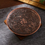 Buddha Stones Lotus Dragon Phoenix Eight Auspicious Symbols Zinc Alloy Incense Stick Holder Healing Incense Burner Decoration Incense Burner BS Dragon Phoenix Brown(Without Incense- Hole)