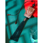 Buddha Stones Handmade Elk Deer Ebony Wood Balance Tassel Car Hanging Decoration Car Hanging Decoration BS 6