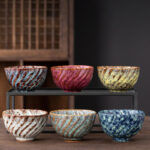 Buddha Stones Peach Blossom Pattern Ceramic Teacup Flower Tea Cups Cup BS 8