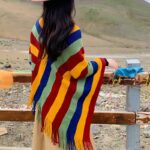 Buddha Stones Tibetan Colorful Striped Design Shawl Tassels Pullover Winter Cozy Travel Scarf Wrap Tibetan Shawl BS 5