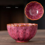 Buddha Stones Peach Blossom Pattern Ceramic Teacup Flower Tea Cups Cup BS DeepPink