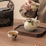 Buddha Stones Hand Painted Small Osmanthus Rabbit Ceramic Teacup Kung Fu Tea Cup 40ml Cup BS 11