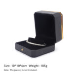 Buddha Stones Jewelry Storage Box PU Leather Gift Box - Black - Bracelet Box (10*10*6cm) - image 16