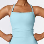 Buddha Stones Solid Color Crop Tank Top High Waist Shorts Sports Fitness Gym Yoga Outfits 2-Piece Outfit BS 41