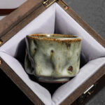 Buddha Stones Handcrafted Simple Cracked Ice Texture Chinese Jianzhan Ceramic Teacup Kung Fu Tea Cup Jian Zhan Tea Cup BS 7.5cm*6cm*100ml With Gift Box